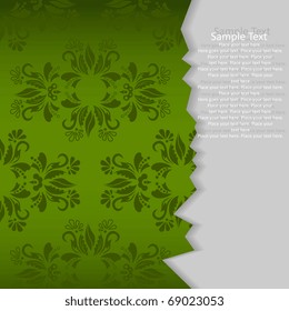 Vector page with damask background and space for text
