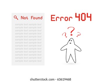 Vector page "Error 404" for web design in pixel art style