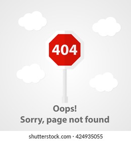 Vector Page not found Error 404. Sorry, page not found.