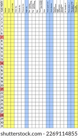 Vector Page weather observation vertical Legal format The font is drawn Layers good separated