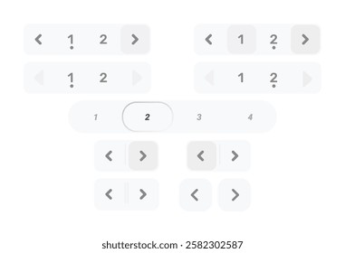 Vector Pagination Buttons Set. Navigation Web UI Elements