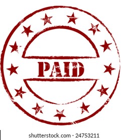 vector paid stamp