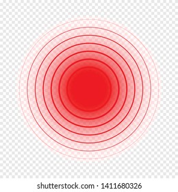 Vector pain dot or circle isolated on transparent background.