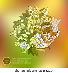 Vector  paint abstract floral design,pattern can be used for wallpaper, pattern fills, web page background, to corporate identity or design business cards