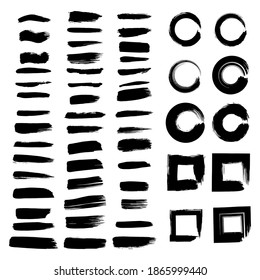Vektorgrafik schwarzen Rosa Buschset, Boxen, Linie, Pinselsammlung, Pinsel, Textur, Pinselset, Design Elemente, Rahmen, Vektorgrafik.