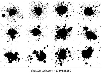 Vektorgrafik-Blocksatz. Paint Splatter Muster.