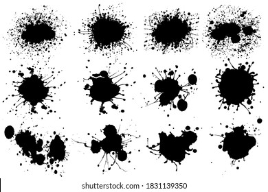 Vector paint blots set. Paint splatter pattern.