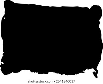 Vector paint bold brush stroke, hand drawn thick grunge rectangle shape. Sketchy bold horizontal line. Black ink brush stroke and banner. Grunge marker highlight underline