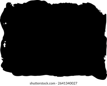 Vector paint bold brush stroke, hand drawn thick grunge rectangle shape. Sketchy bold horizontal line. Black ink brush stroke and banner. Grunge marker highlight underline