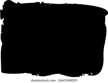 Vector paint bold brush stroke, hand drawn thick grunge rectangle shape. Sketchy bold horizontal line. Black ink brush stroke and banner. Grunge marker highlight underline