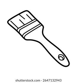 vector paint brush black and white line art