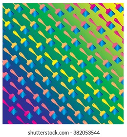 Vector paint brush colorful pattern