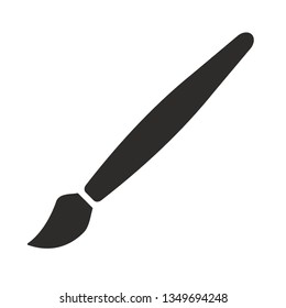 Vector paint brush icon. Art tool, monochrome flat symbol isolated. Paintbrush sign, logo illustration.