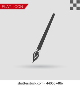 Vector Paint brush icon Flat Style with red