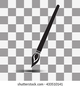 Vector Paint brush icon on transparency