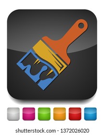 vector paint brush illustration, paintbrush symbol - decoration design - drawing tool