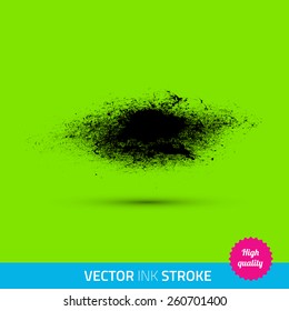 Vector paint brush. Ink stroke, paint splash. Grunge watercolor broad brush stroke. With color abstract background. Very good details. 
