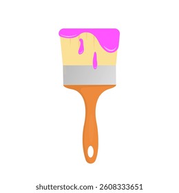 vector paint brush and paint melting on the brush	