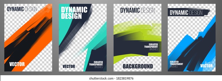 Vector paint brush social media design frame posts. vector illustration. Stylish graphics templates posts. dynamic abstractions typography or photo. modern social media art paint brush stains fitness.