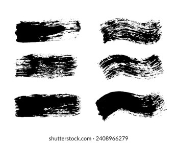Vector paint brush spot set Hand painted background Ink scribble dab clipart