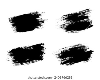 Vector paint brush spot set Hand painted background Ink scribble dab clipart