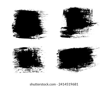 Vector paint brush spot set Hand painted background Ink scribble dab clipart