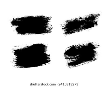 Vector paint brush spot set Hand painted background Ink scribble dab clipart