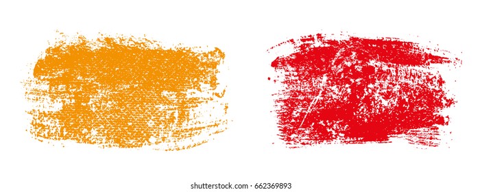 Vector paint brush spots.Abstract stains design.