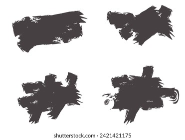 Vector paint brush stroke, ink splatter and artistic design elements set. Dirty watercolor texture splash. Comic drawing stroke.