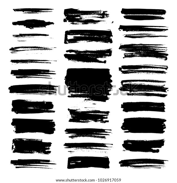 Vector Paint Brush Strokes Collection Grungy Stock Vector (Royalty Free