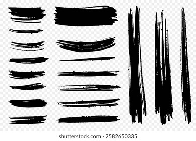 Vector Paint Brush Strokes, Ink Splatters, Grunge Lines, Watercolor Splash, Silhouettes