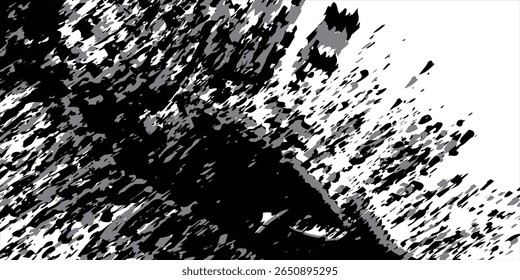 Vector paint brush strokes, ink splatters, grunge lines and artistic design elements. Dirty overlays, watercolor splashes, black silhouettes and torn paper set. Social media business banner art

