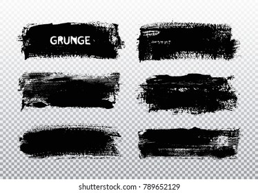 Vector paint brush strokes.Grunge brushes set.