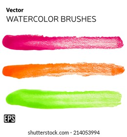 Vector paint brushes. Isolated brushes on the background
