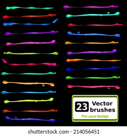 Vector paint brushes. Isolated brushes on the background