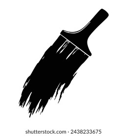 Vector paint brushes stock drawing ink brushes silhouette icon design with white background