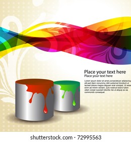 vector paint bucket with colors