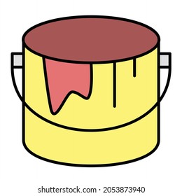  Vector Paint Bucket Filled Outline Icon Design
