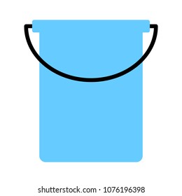 vector paint bucket illustration isolated, clean household equipment