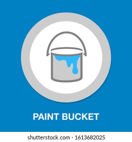 Vector Paint Bucket Illustration Isolated, Clean Household Equipment. Color Painting