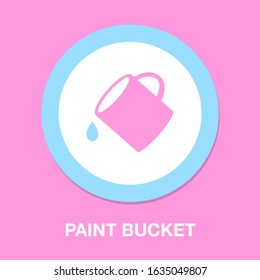 vector paint bucket illustration isolated, clean household equipment