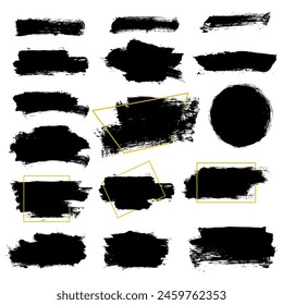 Vector paint grunge with frame. Grunge brush element design text boxes.