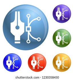 Vector paint icons set vector 6 color isolated on white background