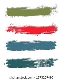 Vector paint, ink brush stroke, brush, line or texture. Drawing with a brush, sponge, textile.Gouache. Colorful vector watercolor brush strokes Prints for your design.
