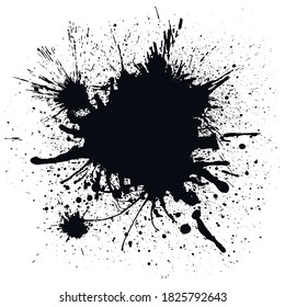 Vector paint ink splat for tex.Grunge splash banner. Grunge vector texture.
