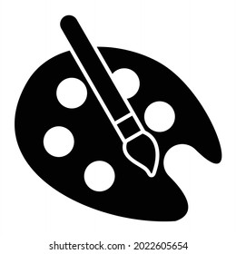 Vector Paint Palette Glyph Icon Design
