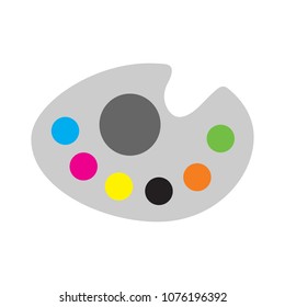 Vector Paint Palette Illustration - Art Icon, Creative Design Tool