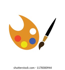 Vector Paint Palette Illustration - Art Icon, Creative Design Tool