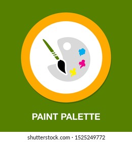 Vector Paint Palette Illustration - Art Icon, Creative Design Tool