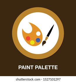 Vector Paint Palette Illustration - Art Icon, Creative Design Tool